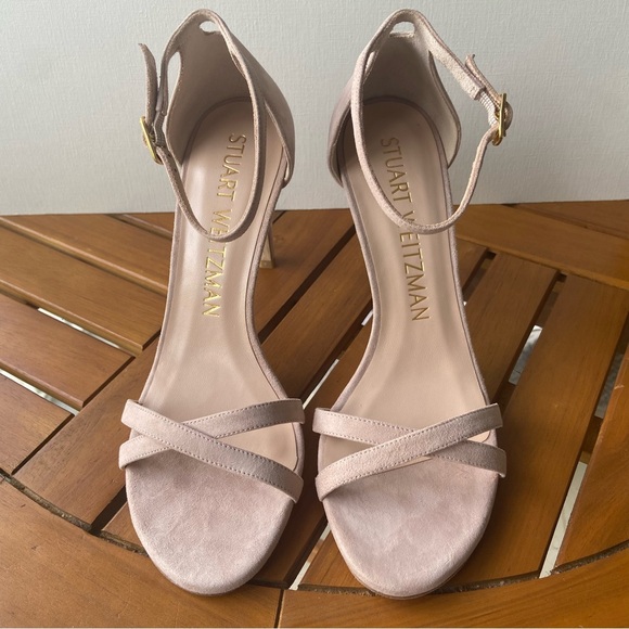 STUART WEITZMAN Beige Suede Strappy Heels Size 7 NWOT - Picture 3 of 7